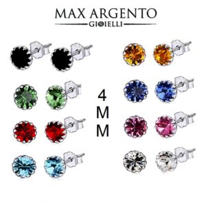 Orecchini Punto Luce 4 mm In Argento 925‰ (8 Colori)