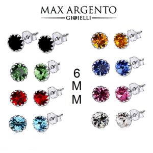 Orecchini Punto Luce 6 mm In Argento 925‰ (8 Colori)