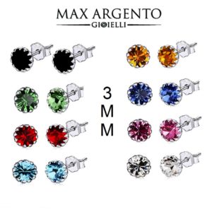 Orecchini Punto Luce 3 mm In Argento 925‰ (8 Colori)