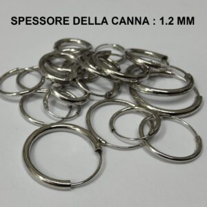 Cerchio Liscio In Argento 925 ‰ Spessore Canna 1.2 mm