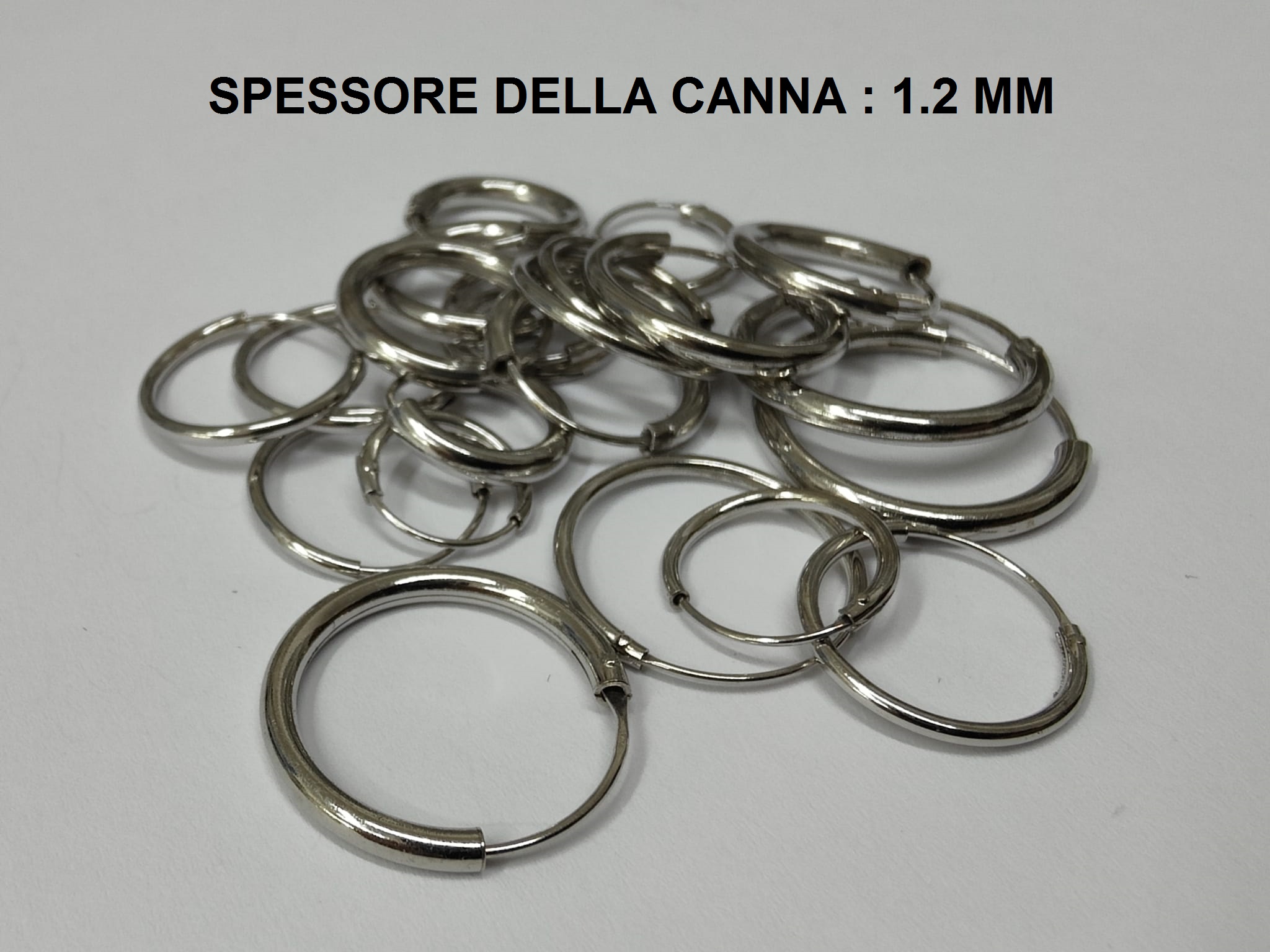 Cerchio Liscio In Argento 925 ‰ Spessore Canna 1.2 mm