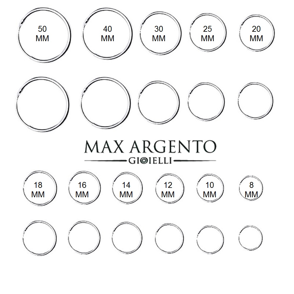 Cerchio Liscio In Argento 925 ‰ Spessore Canna 1.2 mm - immagine 3