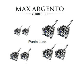 Orecchini Punto Luce 4 Griffe Argento 925 ‰ Misure: Da 3 a 6 mm