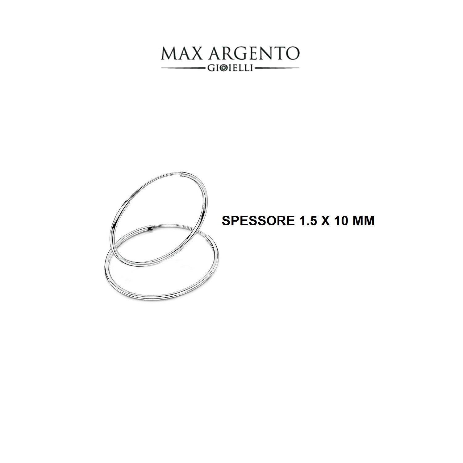 Cerchio Liscio In Argento 925 ‰ Spessore Canna 1.5 mm) - immagine 2