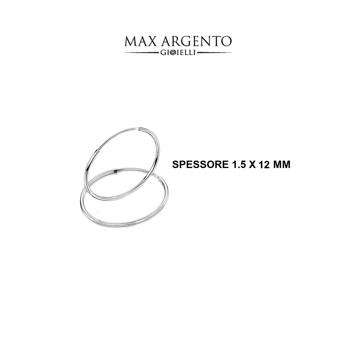 Cerchio Liscio In Argento 925 ‰ Spessore Canna 1.5 mm) - immagine 3