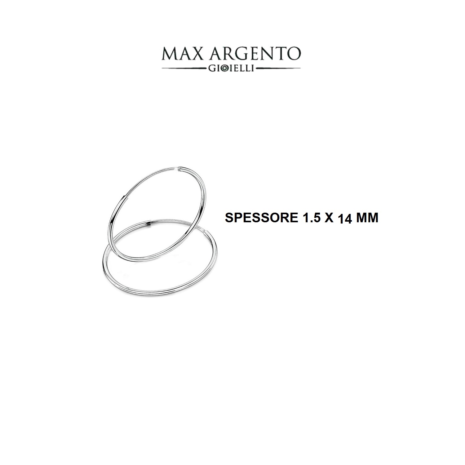 Cerchio Liscio In Argento 925 ‰ Spessore Canna 1.5 mm) - immagine 4
