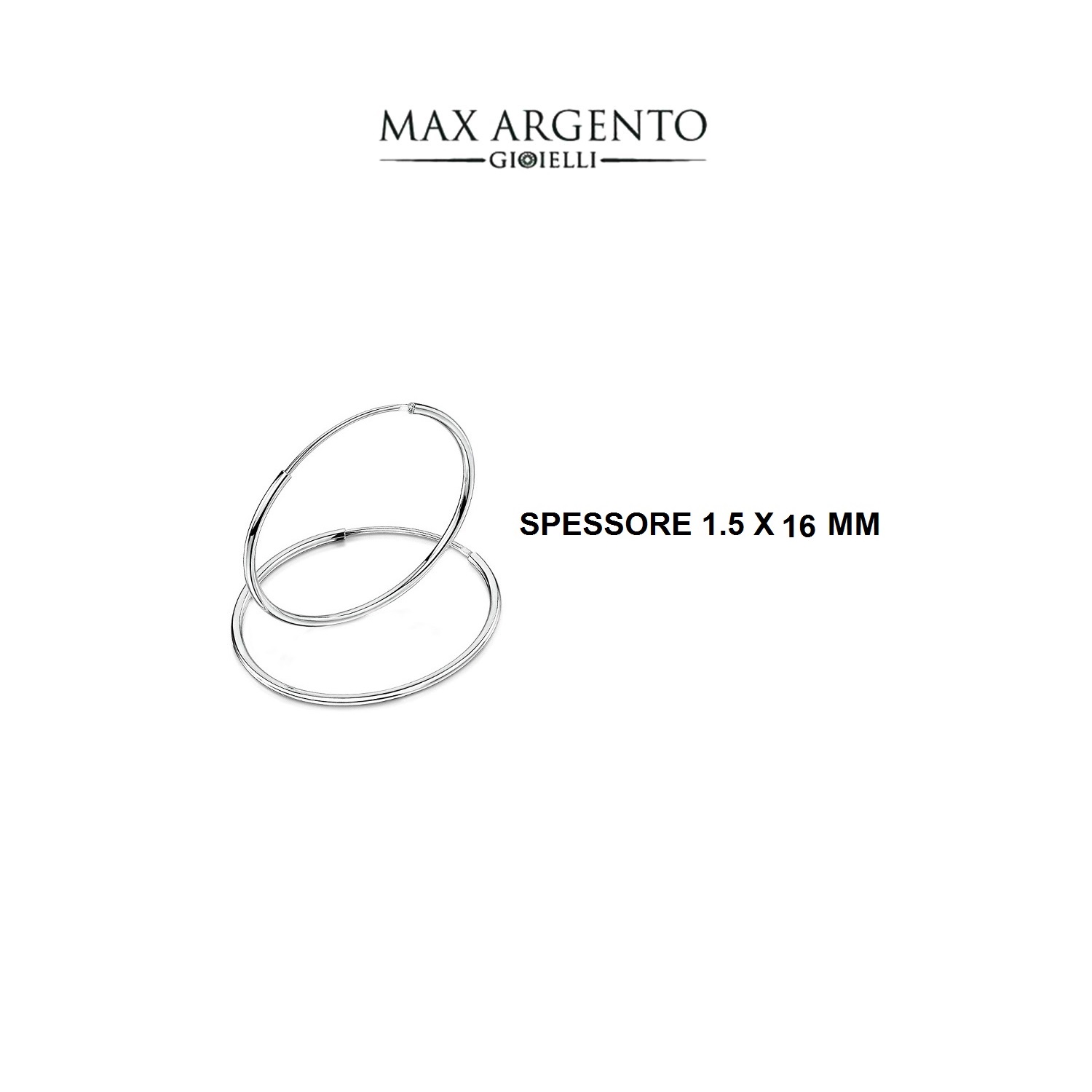 Cerchio Liscio In Argento 925 ‰ Spessore Canna 1.5 mm) - immagine 5