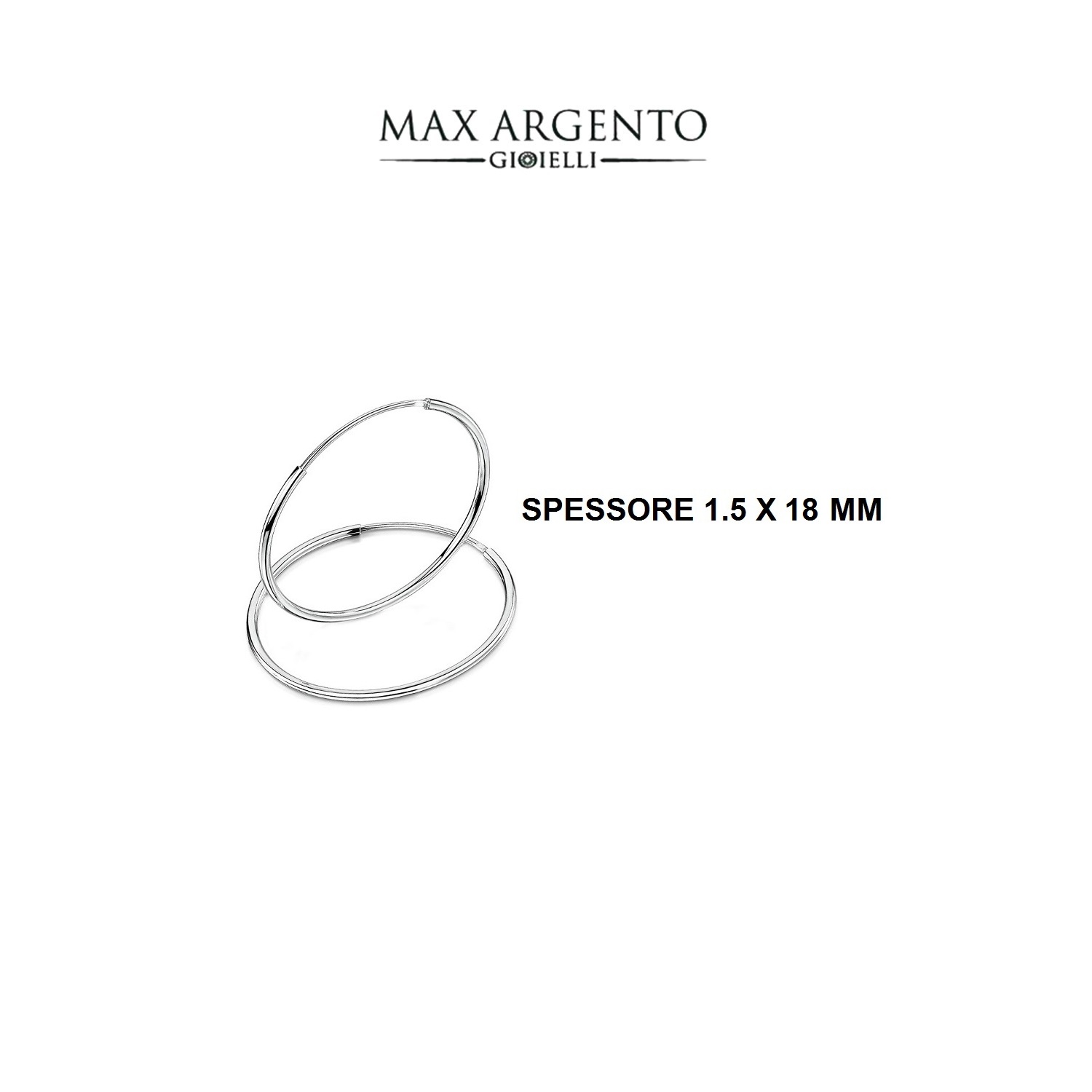 Cerchio Liscio In Argento 925 ‰ Spessore Canna 1.5 mm) - immagine 6