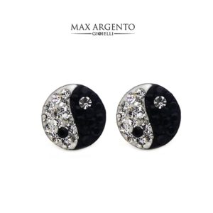 Orecchino Simbolo Yin e Yang Argento 925‰ Mis. 8 x 8 mm