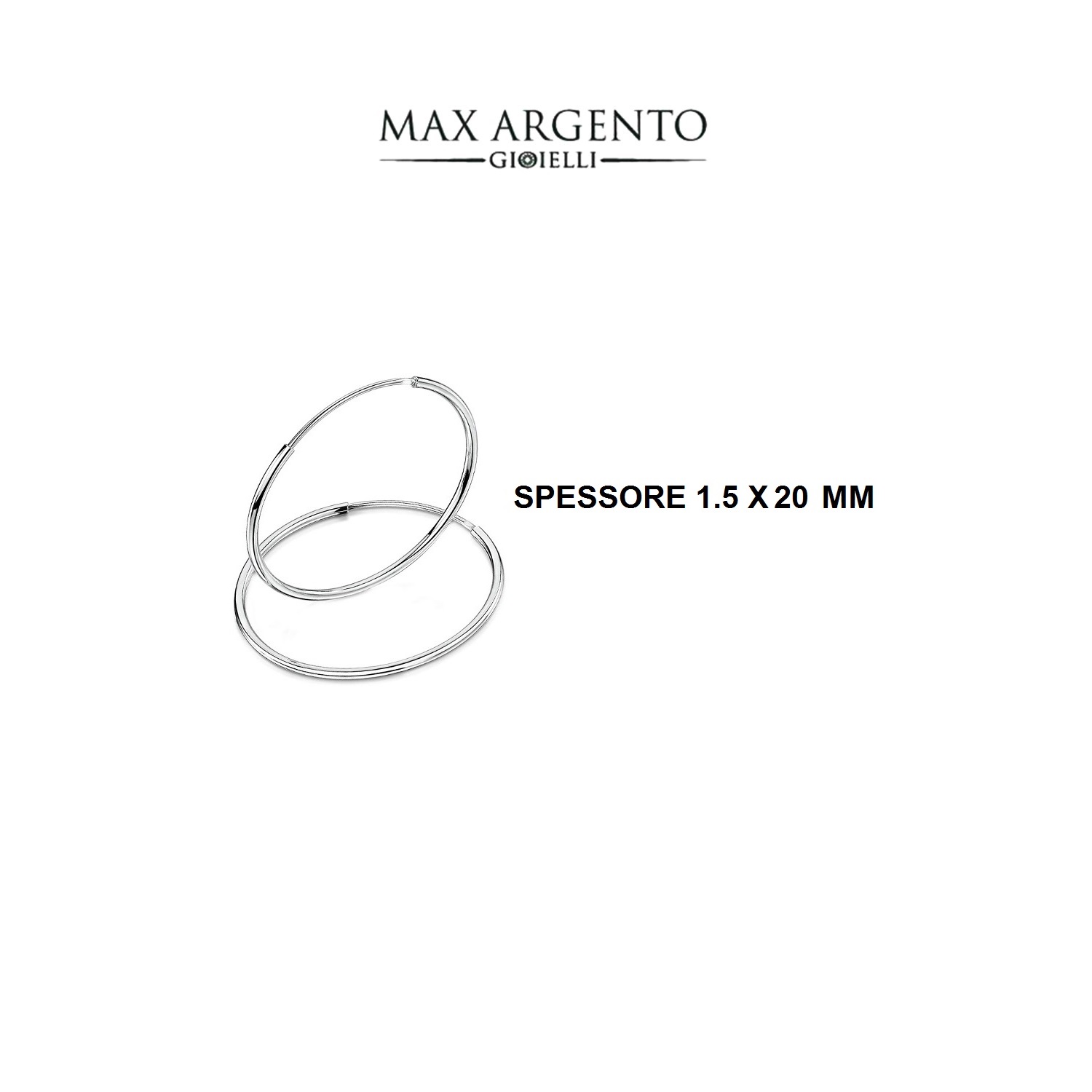 Cerchio Liscio In Argento 925 ‰ Spessore Canna 1.5 mm) - immagine 7