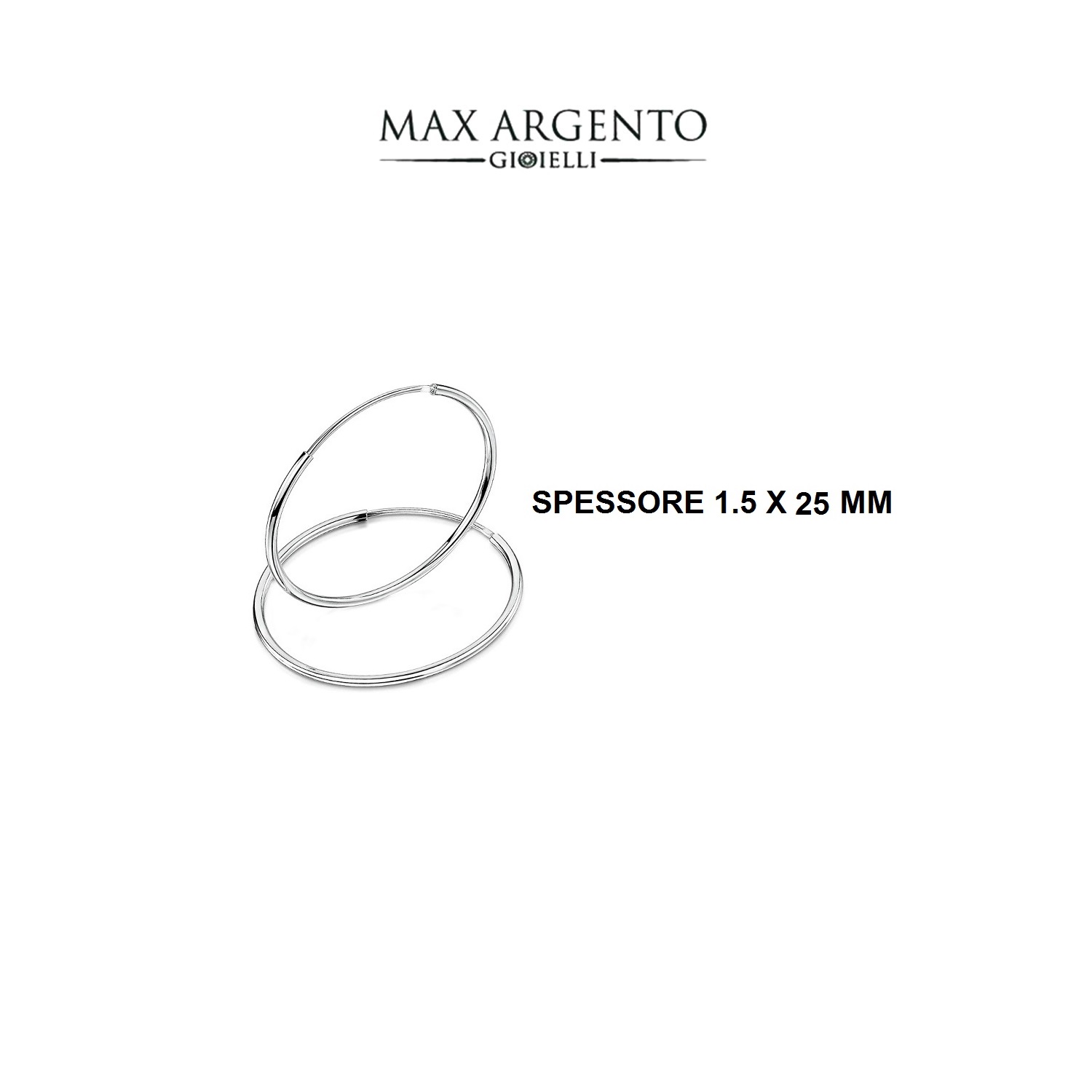 Cerchio Liscio In Argento 925 ‰ Spessore Canna 1.5 mm) - immagine 8