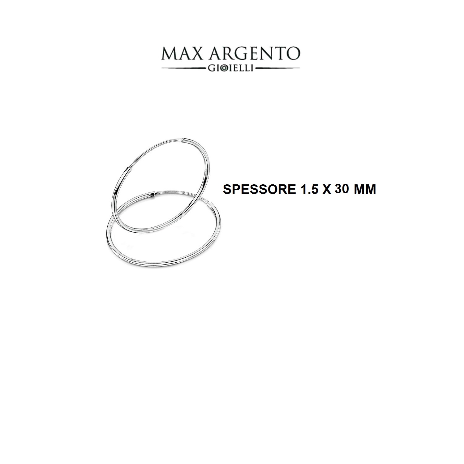 Cerchio Liscio In Argento 925 ‰ Spessore Canna 1.5 mm) - immagine 9