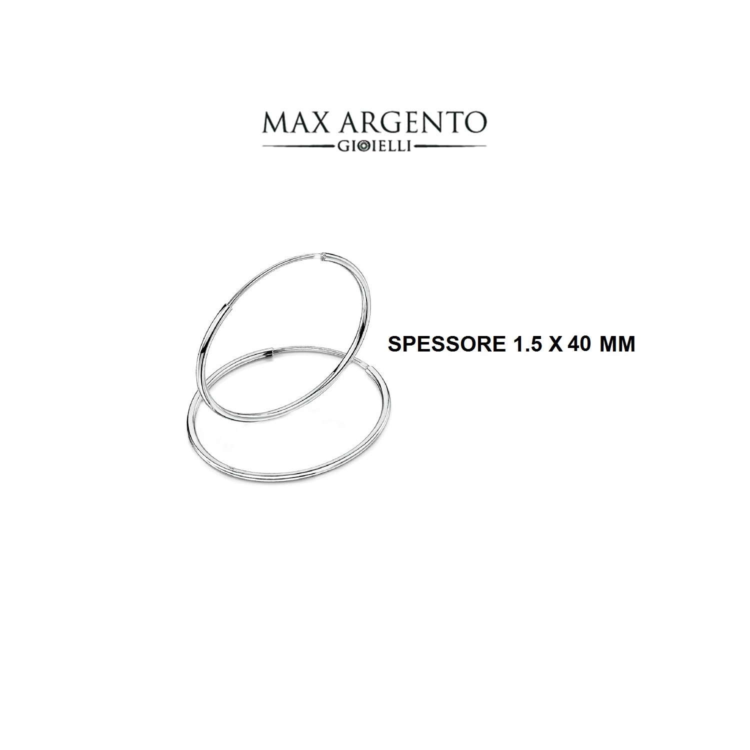 Cerchio Liscio In Argento 925 ‰ Spessore Canna 1.5 mm) - immagine 10