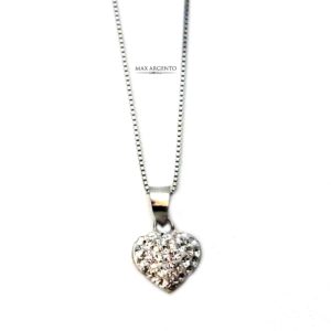 Collana Con Pendente Cuore Strass Argento 925‰