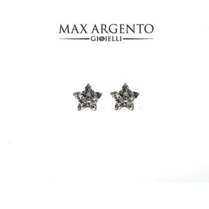 Orecchino Forma Stella Con Strass Argento 925‰ Mis. 5.5 x 5.5